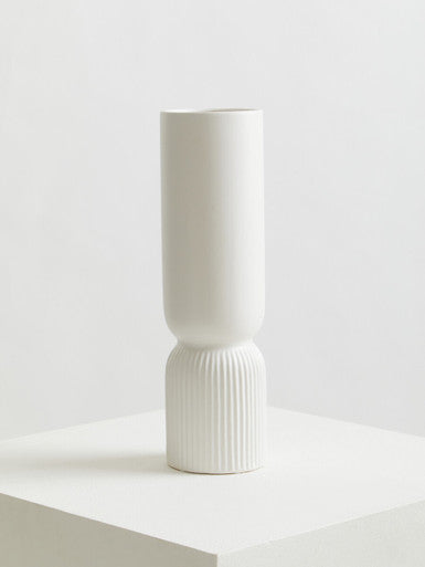 Cylindrical White Vase