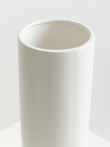 Cylindrical White Vase