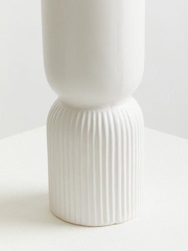 Cylindrical White Vase