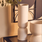 Cylindrical White Vase