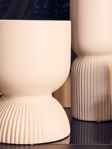 Cylindrical White Vase