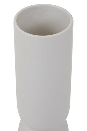 Cylindrical White Vase
