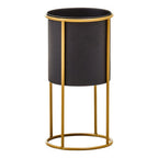 Small Black and Gold Floor Standing Planter