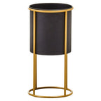 Small Black and Gold Floor Standing Planter