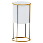 Small White and Gold Floor Standing Planter