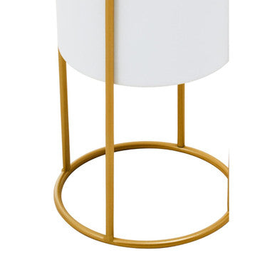 Small White and Gold Floor Standing Planter