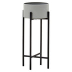 Small Grey and Black Floor Standing Planter