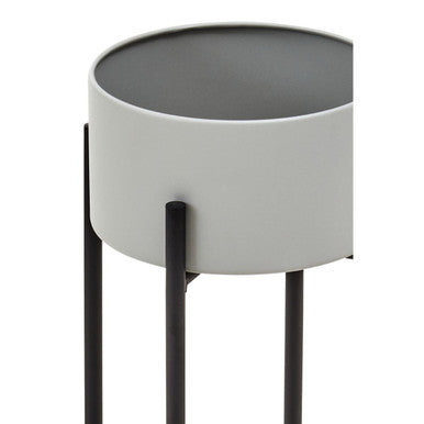 Small Grey and Black Floor Standing Planter