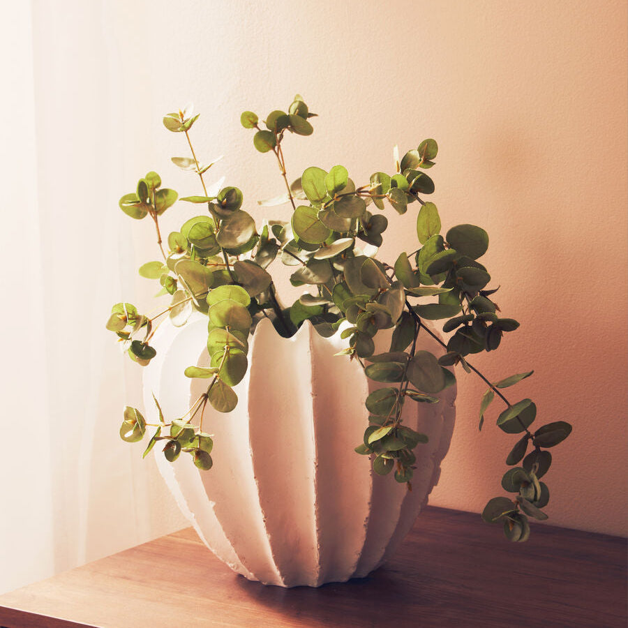White Textured Vase