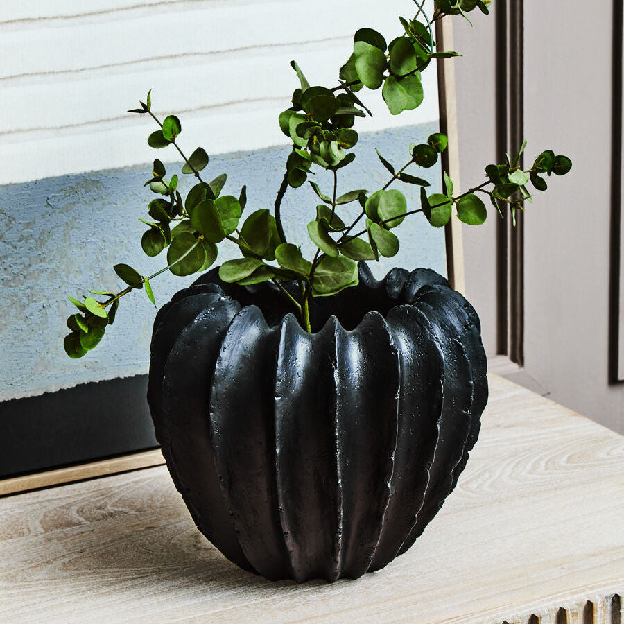 Black Textured Vase
