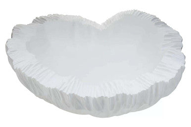 Curved Textured White Bowl