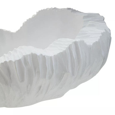 Curved Textured White Bowl