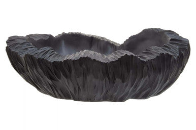 Curved Textured Black Bowl