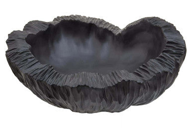 Curved Textured Black Bowl