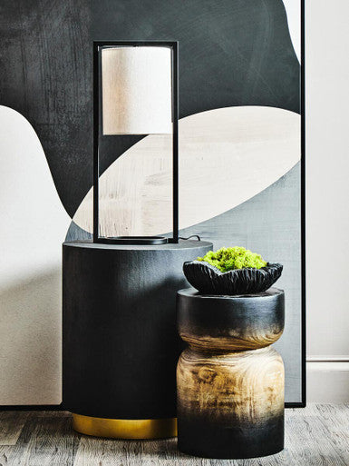Curved Textured Black Bowl