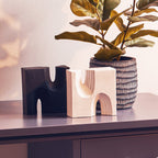 Set of Two Black and White Bookends