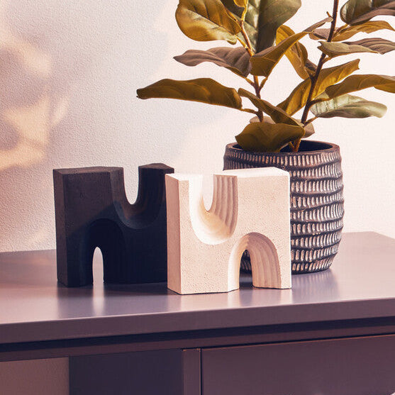 Set of Two Black and White Bookends