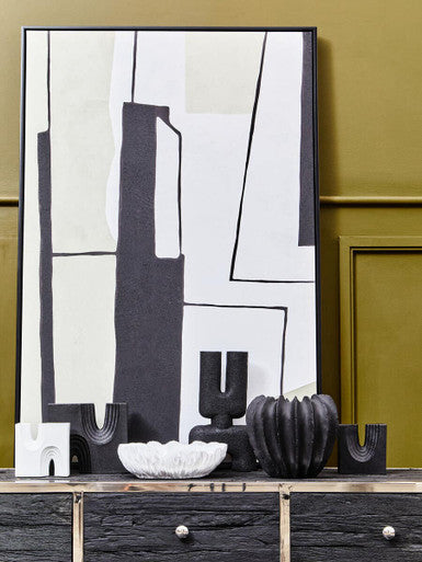Set of Two Black and White Bookends