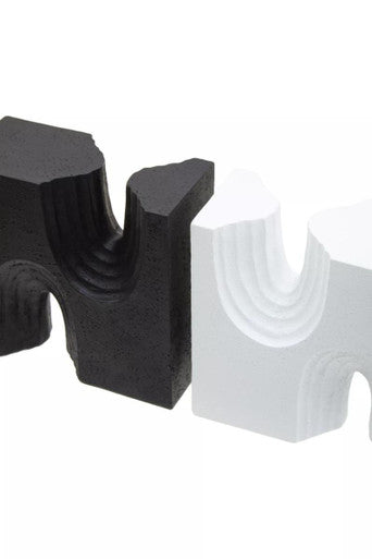 Set of Two Black and White Bookends