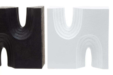Set of Two Black and White Bookends