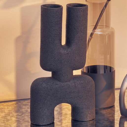 Small Black Sculptured Vase | Broc