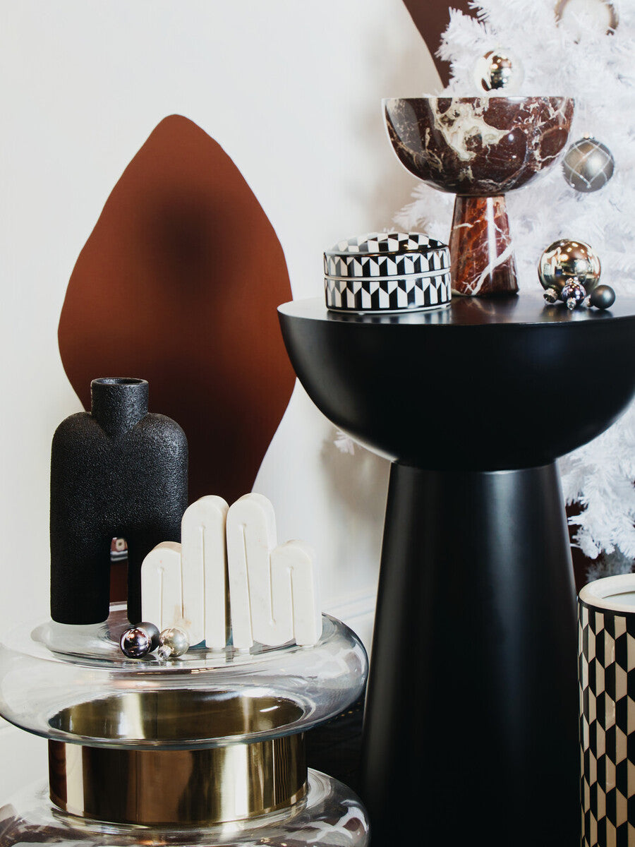 Large Black Sculptured Vase