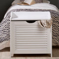 White Wood Laundry Storage Cabinet