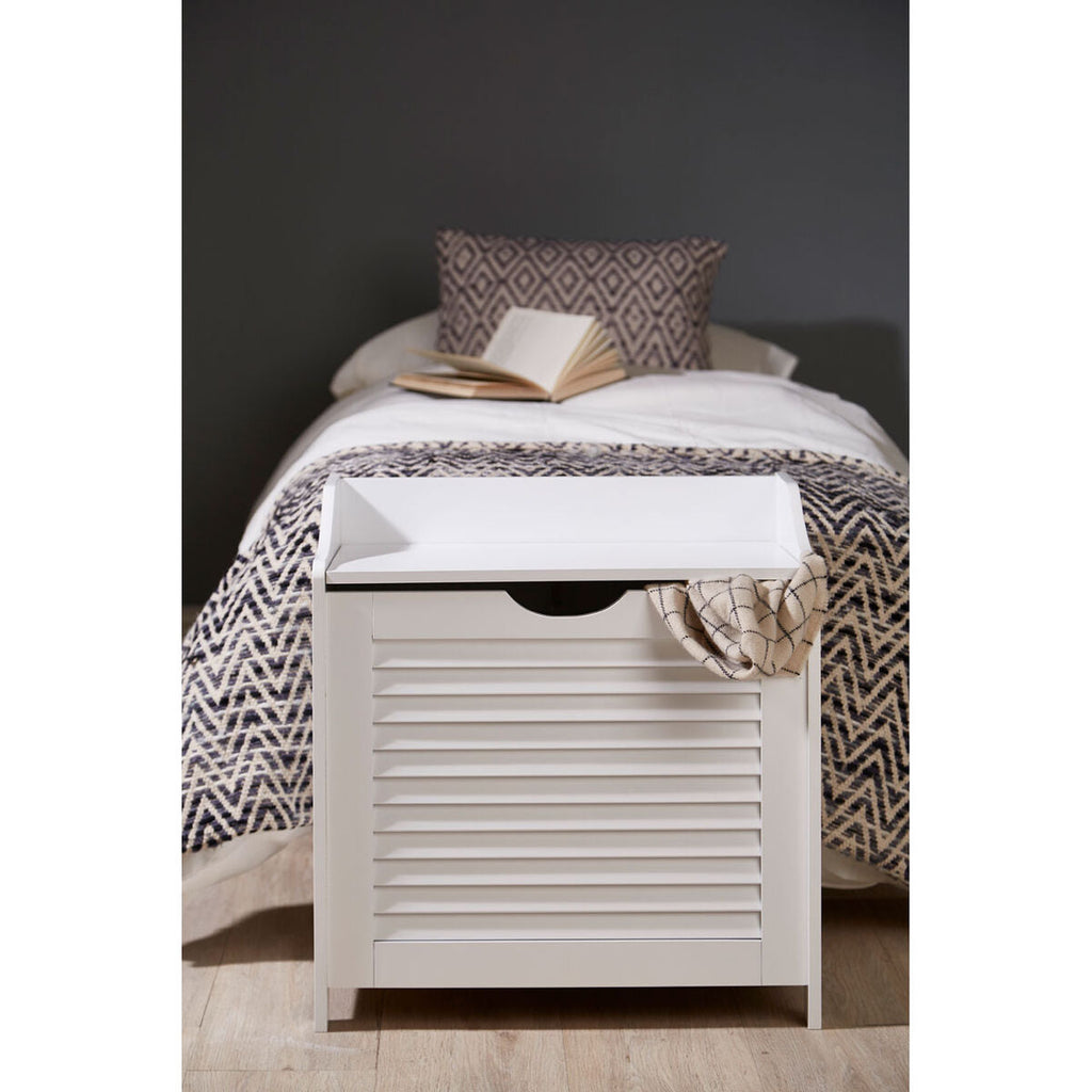 White Wood Laundry Storage Cabinet