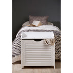 White Wood Laundry Storage Cabinet