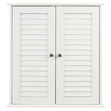 White Wood 2 Door Wall Cabinet