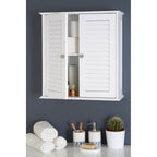 White Wood 2 Door Wall Cabinet