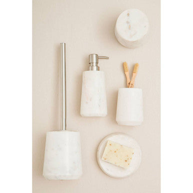 Off White Marble Cotton Jar