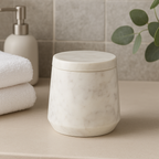 Off White Marble Cotton Jar
