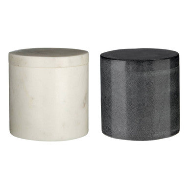 Dark Grey Marble Effect Cotton Jar