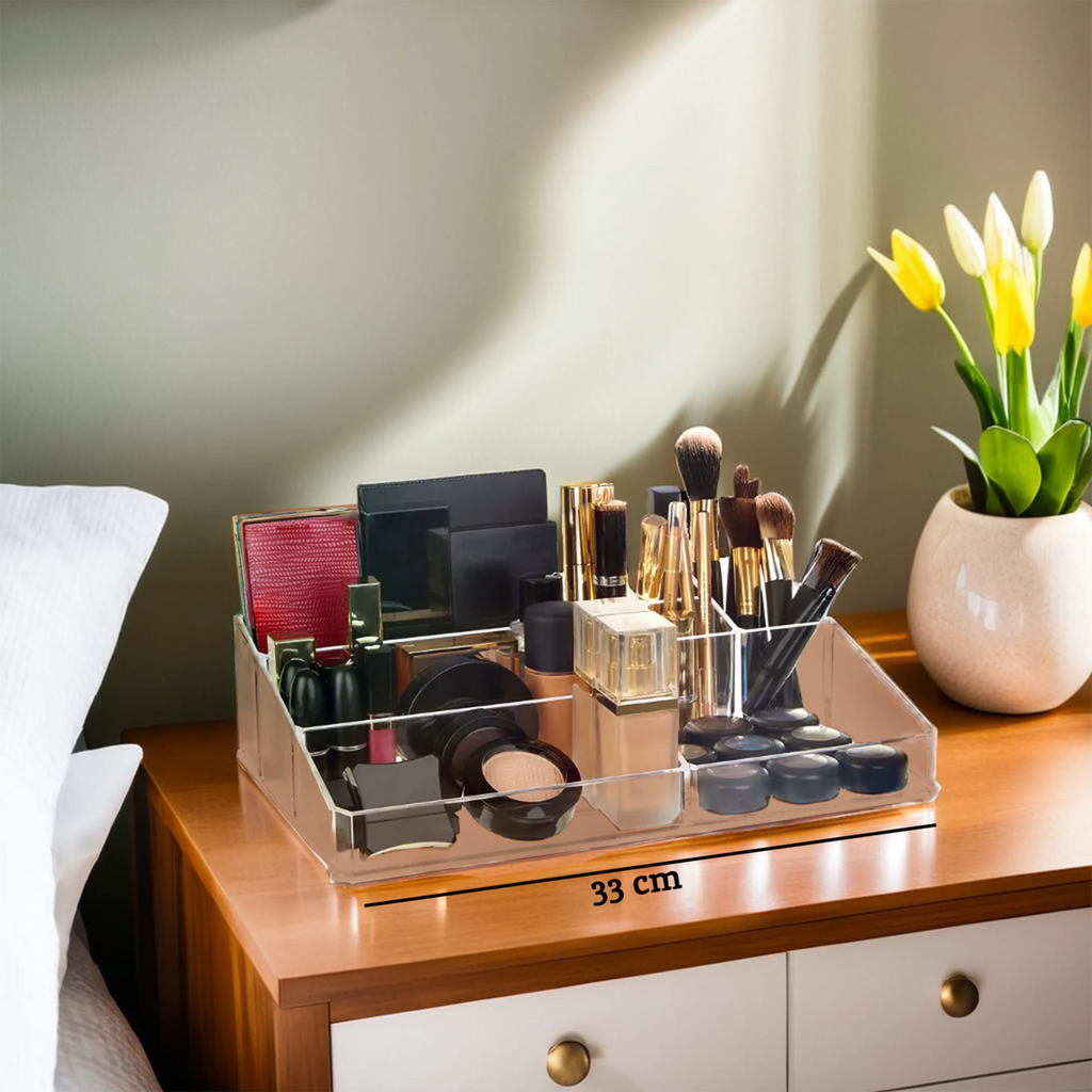 9 Compartment Cosmetics Clear Organiser