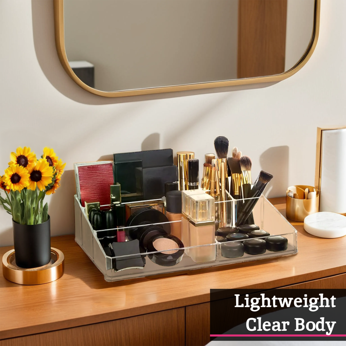 9 Compartment Cosmetics Clear Organiser