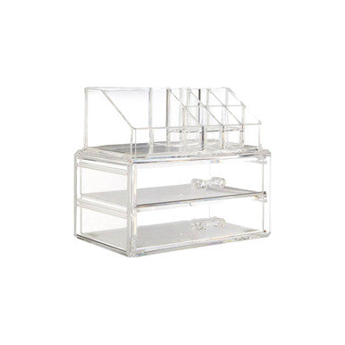 9 Compartment Cosmetics Organiser with 2 Drawers