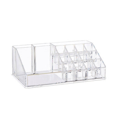 16 Compartment Clear Cosmetics Organiser