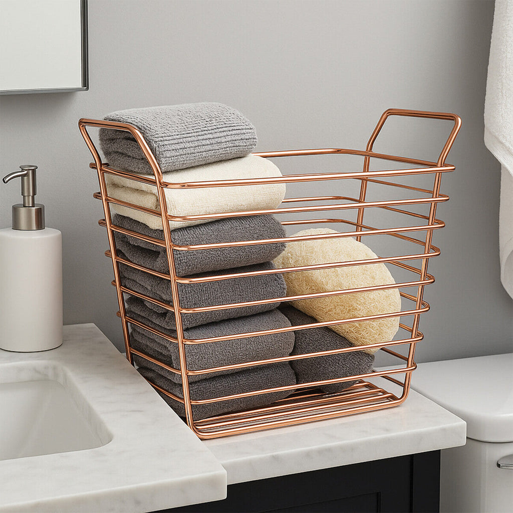 Small Gold Finish Wire Basket