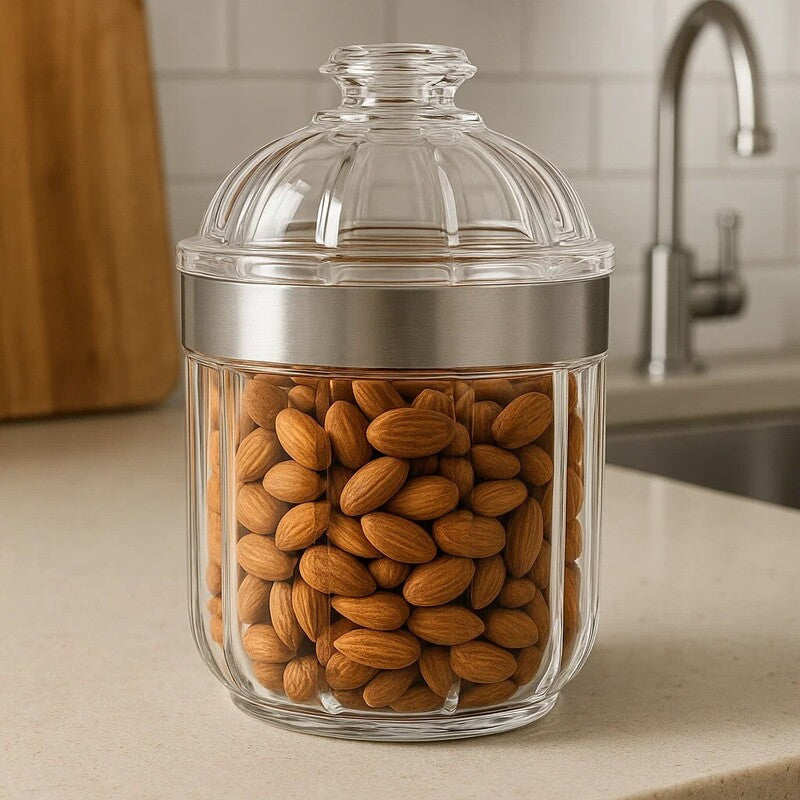 Small Silver Acrylic Storage Jar