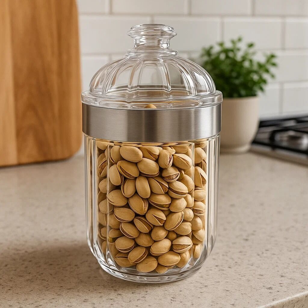 Medium Silver Acrylic Storage Jar