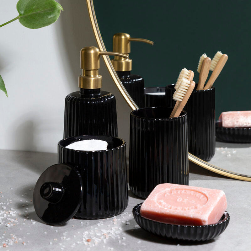 Black Glass Storage Jar