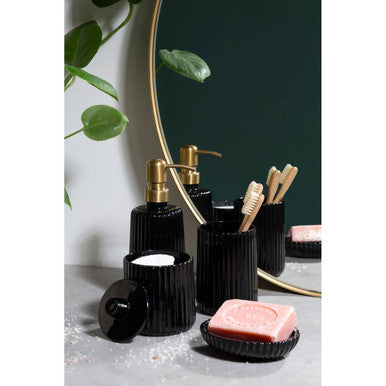 Black Glass Storage Jar