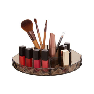Semi Round Black Cosmetic Organiser