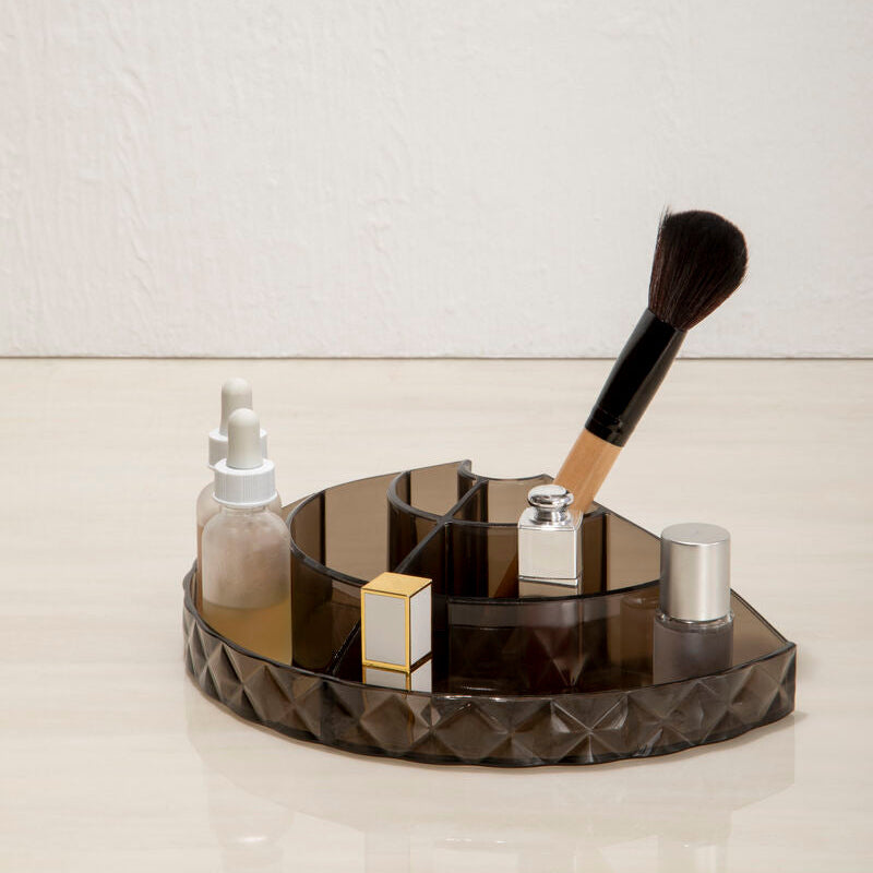 Semi Round Black Cosmetic Organiser