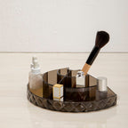 Semi Round Black Cosmetic Organiser