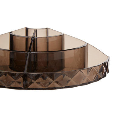 Semi Round Black Cosmetic Organiser
