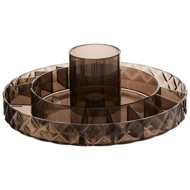 Revolving Round Black Cosmetic Organiser