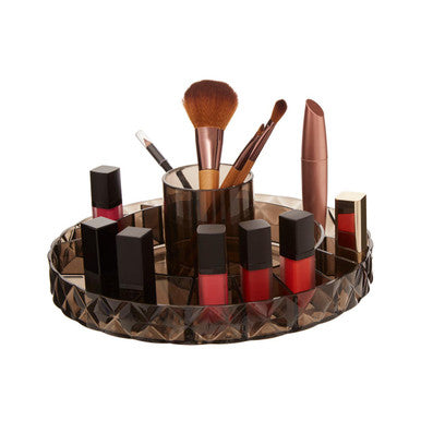 Revolving Round Black Cosmetic Organiser