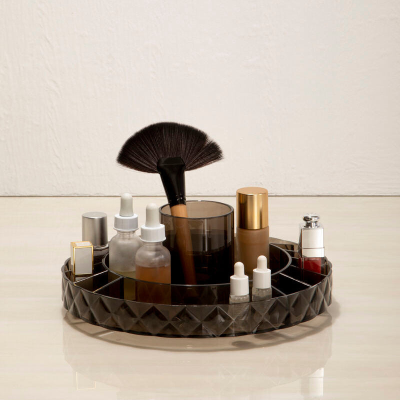 Revolving Round Black Cosmetic Organiser
